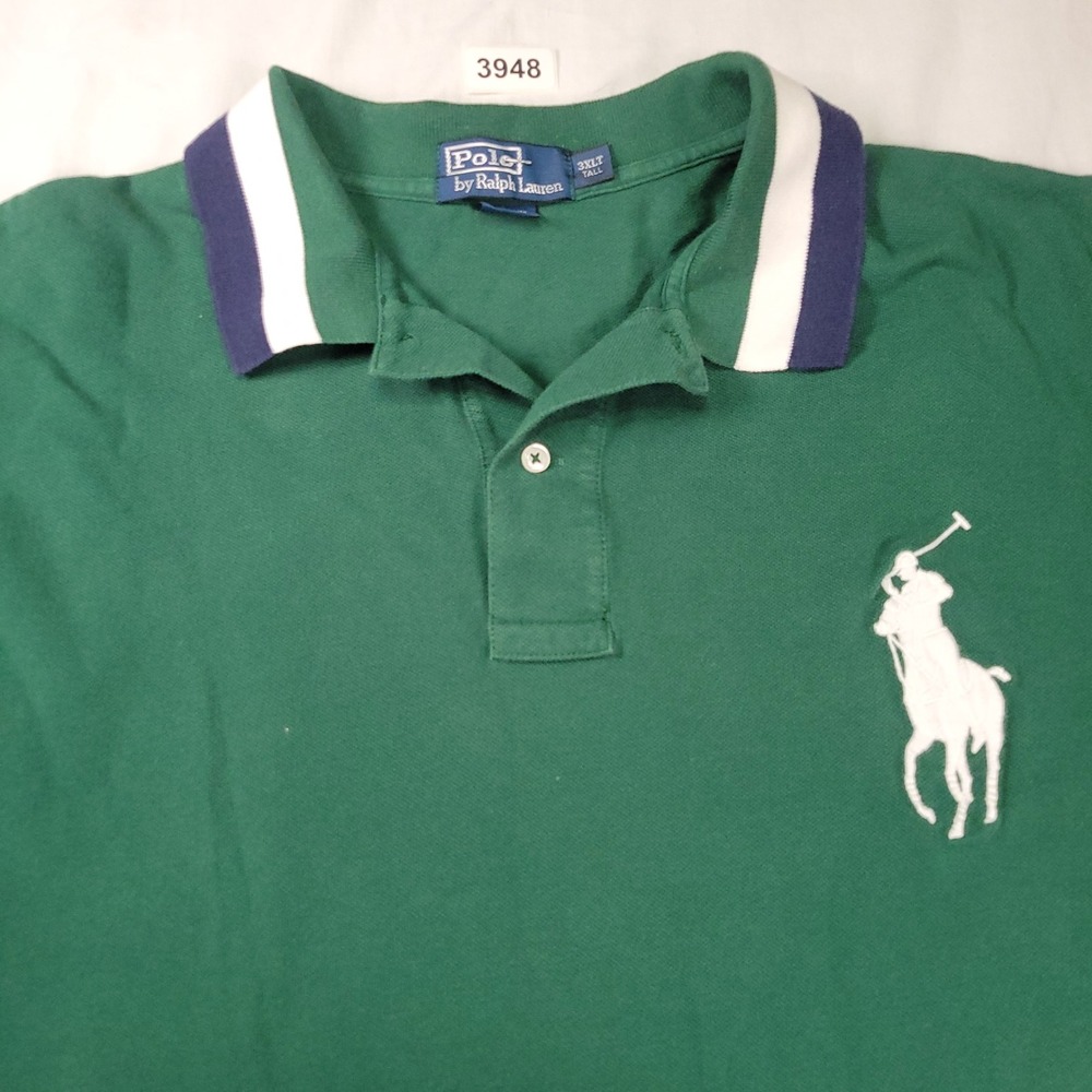 Polo Ralph Lauren Green Big Pony Polo Shirt 3XL Tall Men's Short Sleeve Preppy
